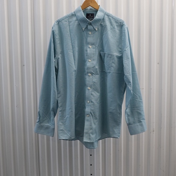 Stafford Other - Stafford Mens Travel Fitted Wrinkle Free Oxford Dress Shirt‎ Size 17 1/2